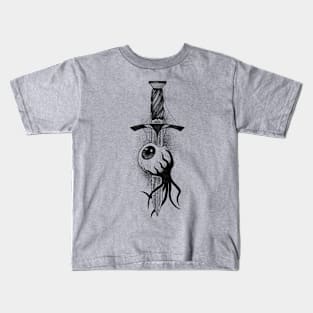 Dagger and Eye (black version) Kids T-Shirt